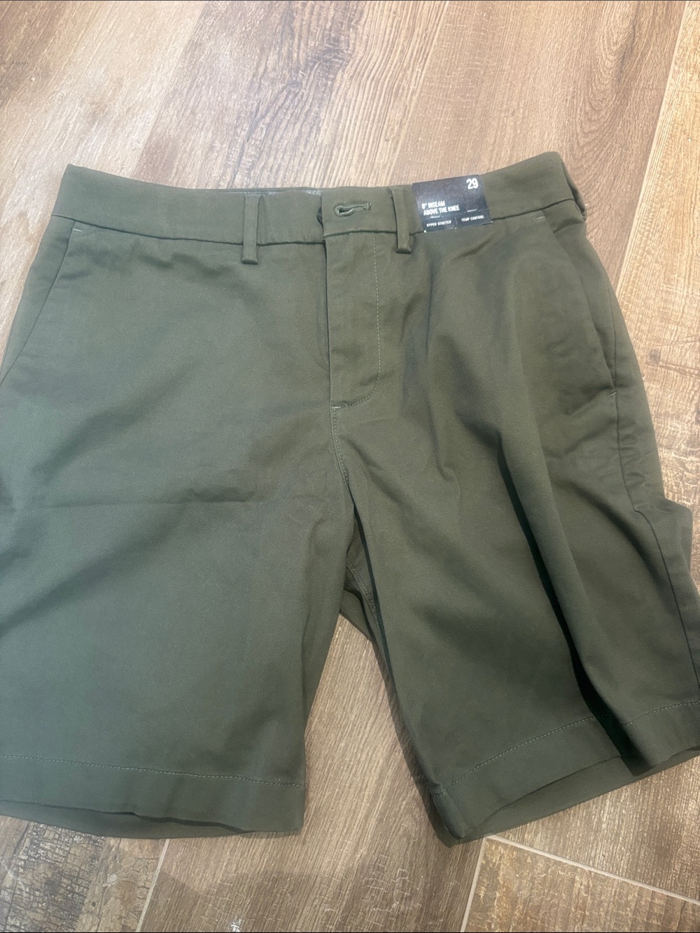 NWT - Express Men's Olive Flat-Front Shorts